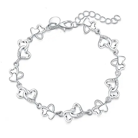 Heart Silver Bracelet NEW - Picture 1 of 1